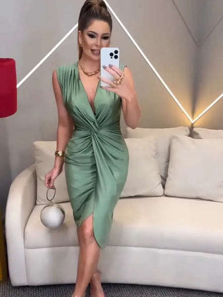 Vestido Verde Grace – Sofisticação e Elegância Atemporal