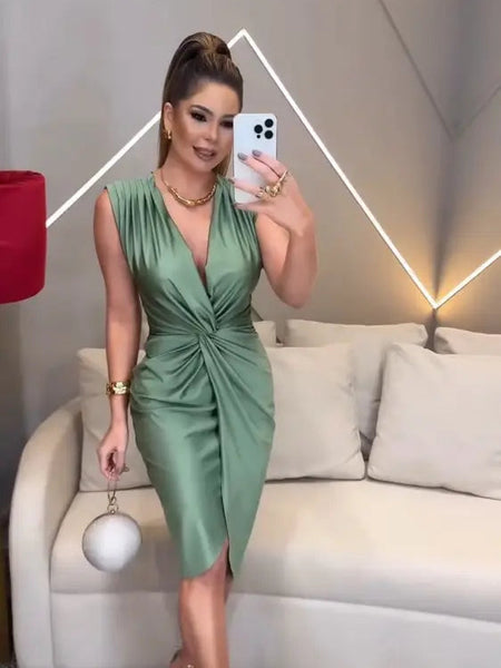 Vestido Verde Grace – Sofisticação e Elegância Atemporal