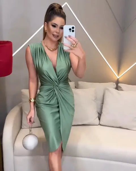 Vestido Verde Grace – Sofisticação e Elegância Atemporal